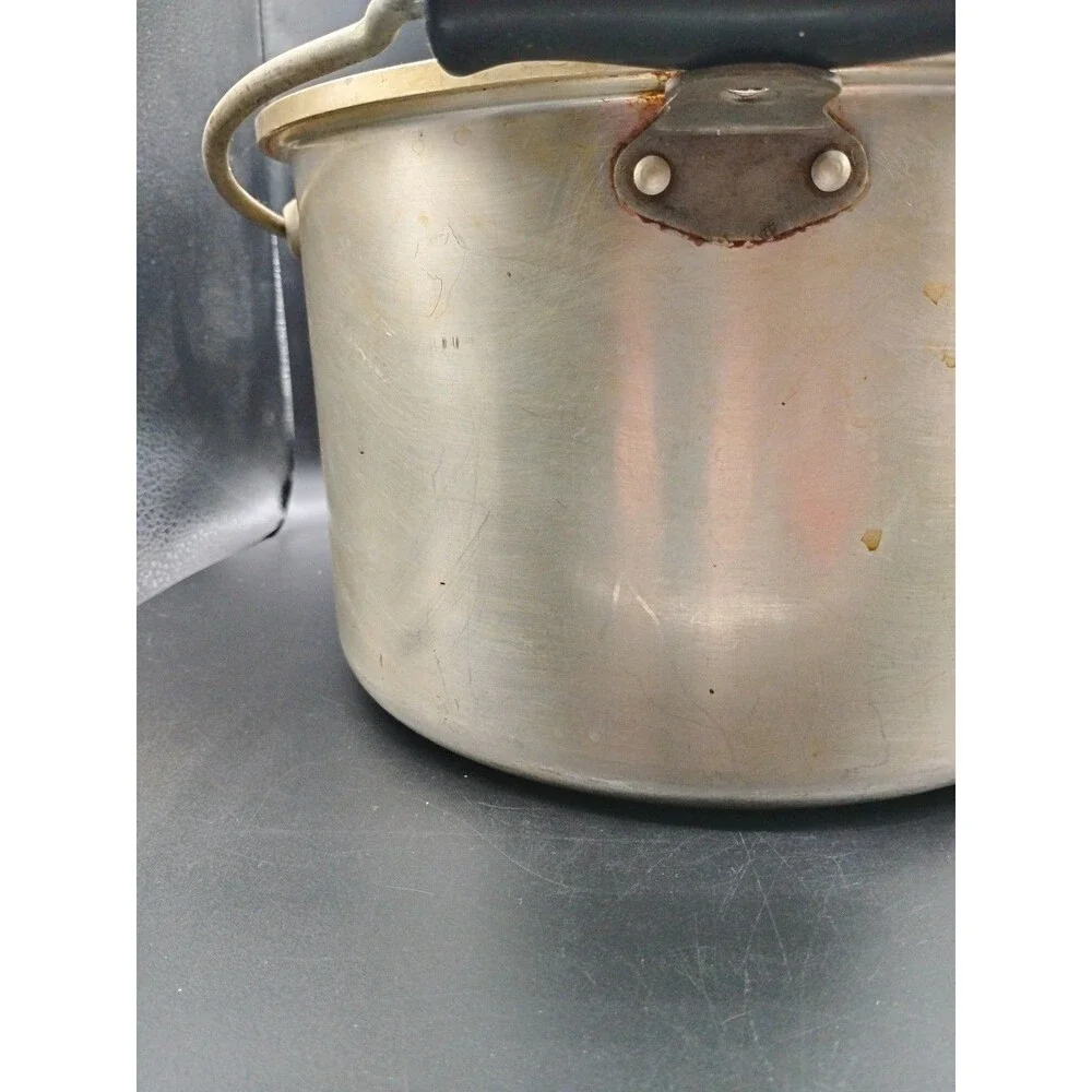 Vtg. Sears Best Maid of Honor 10 Quart Aluminum Pot w/Lid & Locking Bail Handle